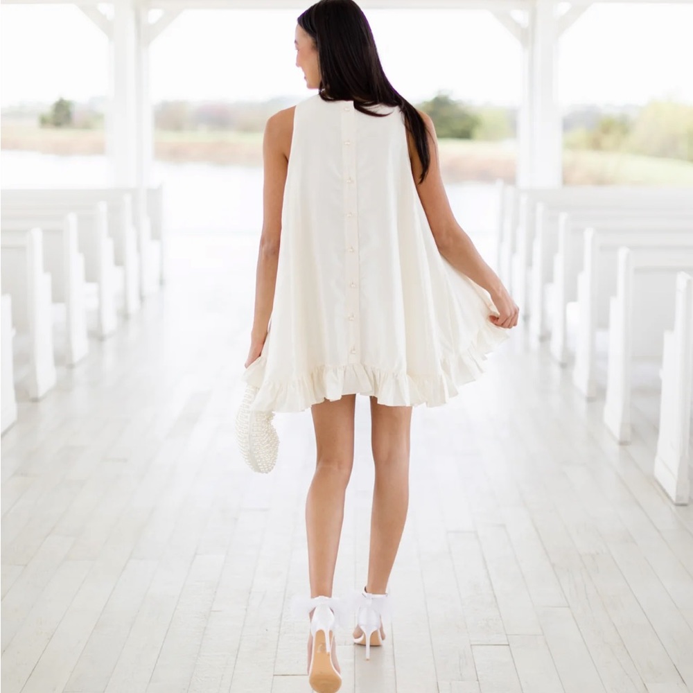 Shop Talulah Short White Dress with Pearl Buttons